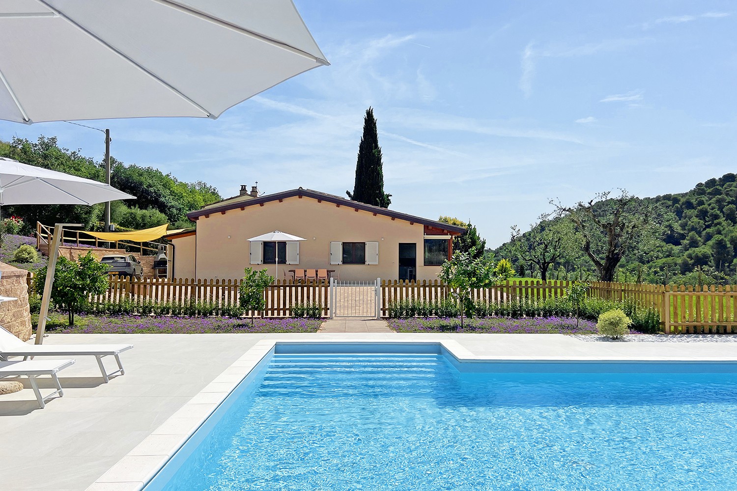 Modern holiday villa with pool near the beach