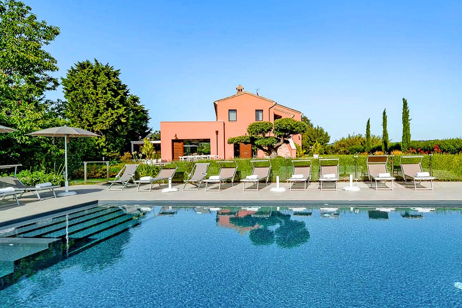 Luxury design villa with a private swimming pool and a panoramic location